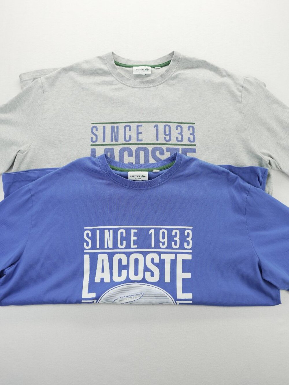 Lacoste T-Shirt Mens XXL Graphic Logo Loose Fit Crew Neck Cotton Tee LOT OF 2